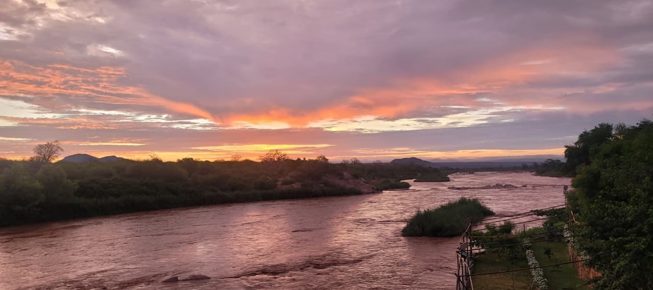 Sunset over the river